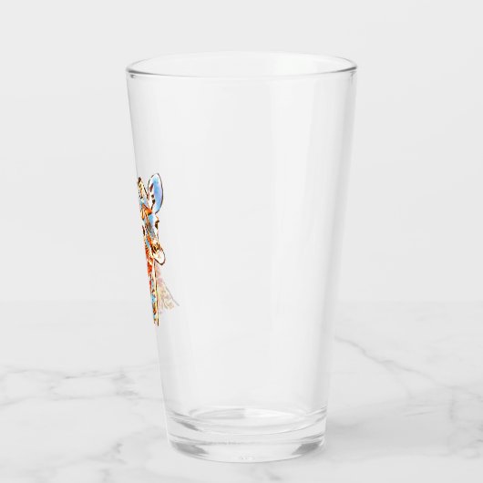 Farbenfrohe Giraffe Glas (Links)