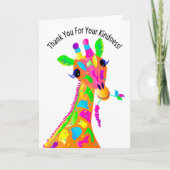 Farbenfrohe Giraffe, Kaleidoskop Dankeschön Karte (Vorderseite)