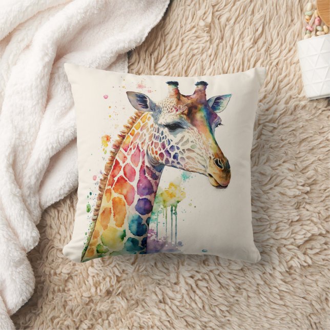 Farbenfrohe Giraffe Kissen (Decke)