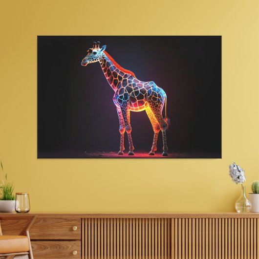 Farbenfrohe Giraffe Leinwanddruck (Insitu (Wohnzimmer))