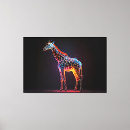 Farbenfrohe Giraffe Leinwanddruck