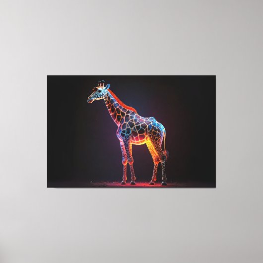 Farbenfrohe Giraffe Leinwanddruck (Vorderseite)