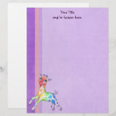 Farbenfrohe Giraffe Letterhead Briefbogen (Vorne/Hinten)