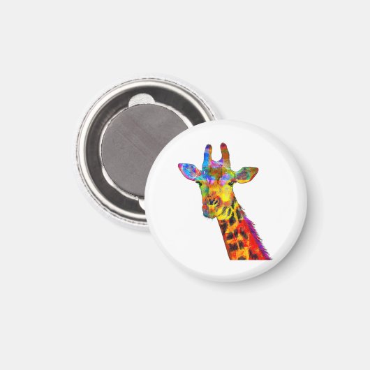 Farbenfrohe Giraffe Magnet (Vorderseite/Rückseite)