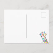 Farbenfrohe Giraffe Moderne Kunst Postkarte (Rückseite)