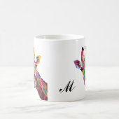 Farbenfrohe Giraffe Pop Art Monogram Kaffee Tasse (Mittel)