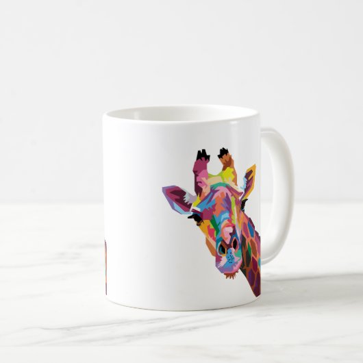 Farbenfrohe Giraffe Pop Kaffeemaschine Tasse (VorderseiteRechts)