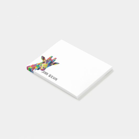 Farbenfrohe Giraffe Post-it Klebezettel (angewinkelt)