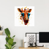 Farbenfrohe Giraffe Poster (Heimbüro)