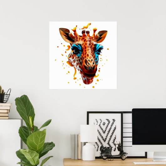 Farbenfrohe Giraffe Poster (Heimbüro)