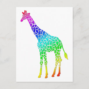 Farbenfrohe Giraffe Postkarte