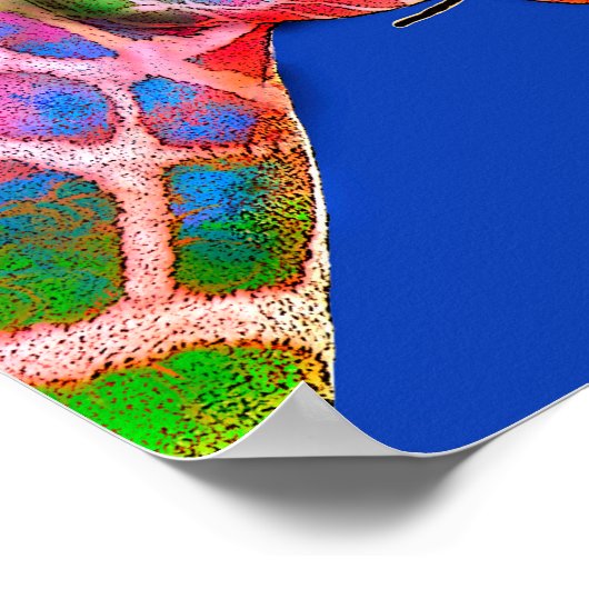 Farbenfrohe Giraffe Sonnenblume Poster (Ecke)