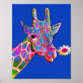 Farbenfrohe Giraffe Sonnenblume Poster (Vorne)