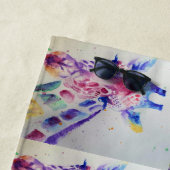 Farbenfrohe Giraffe Tier Aquarell Strandtuch (Beispiel)