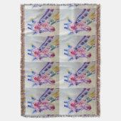 Farbenfrohe Giraffe Tier Wasserfarben Art Throw Ru Decke (Vorderseite Vertikal)