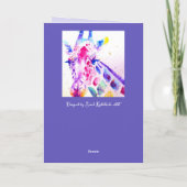 Farbenfrohe Giraffe Tierfarbe Geburtskarte Karte (Rückseite)