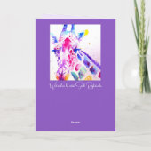 Farbenfrohe Giraffe Tierfarbe Geburtskarte Karte (Rückseite)