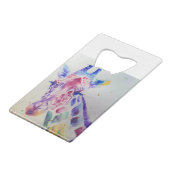 Farbenfrohe Giraffe Tierfarben Design Geldbeutel Flaschenöffner (Vorderseite Schrägansicht)