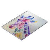 Farbenfrohe Giraffe Tierfarben Design Notizblock (Linke Seite)