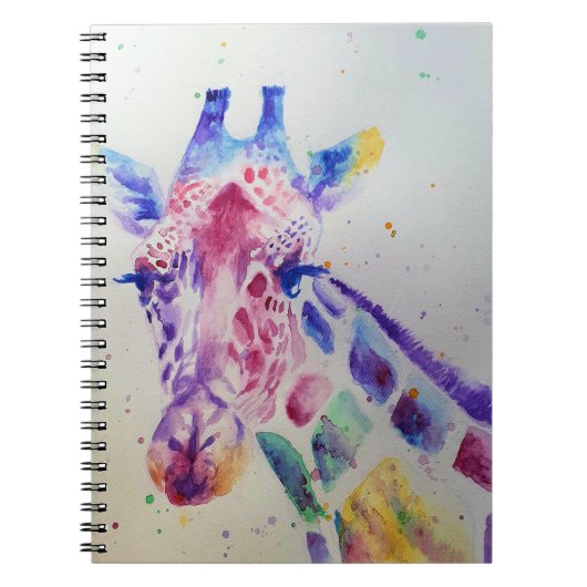 Farbenfrohe Giraffe Tierfarben Design Notizblock (Vorderseite)
