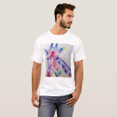 Farbenfrohe Giraffe Tierfarben Design T-Shirt (Vorne ganz)