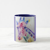 Farbenfrohe Giraffe Tierfarben Design Tasse (Zentrum)