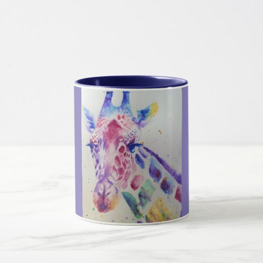 Farbenfrohe Giraffe Tierfarben Design Tasse (Zentrum)