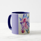 Farbenfrohe Giraffe Tierfarben Design Tasse (Vorderseite Links)