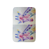 Farbenfrohe Giraffe TierZoo Wasserfarbener Bademan Badematte (Vorderseite Vertikal)