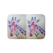 Farbenfrohe Giraffe TierZoo Wasserfarbener Bademan Badematte (Vorderseite)