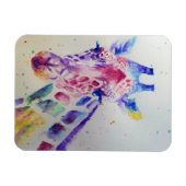 Farbenfrohe Giraffe Wasserfarbene Kunst, Dichtung  Magnet (Horizontal)