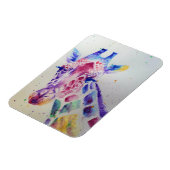 Farbenfrohe Giraffe Wasserfarbene Kunst, Dichtung  Magnet (Linke Seite)