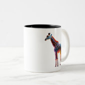 Farbenfrohe Giraffe Zweifarbige Tasse (VorderseiteRechts)