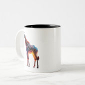 Farbenfrohe Giraffe Zweifarbige Tasse (Vorderseite Links)