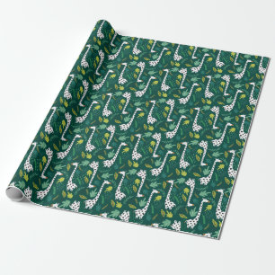 Farbenfrohe Giraffen: Dekoratives Tiermuster. Geschenkpapier
