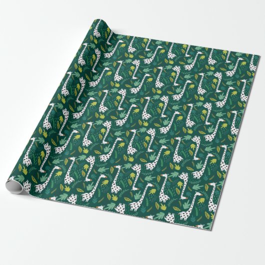 Farbenfrohe Giraffen: Dekoratives Tiermuster. Geschenkpapier (Ungerollt)