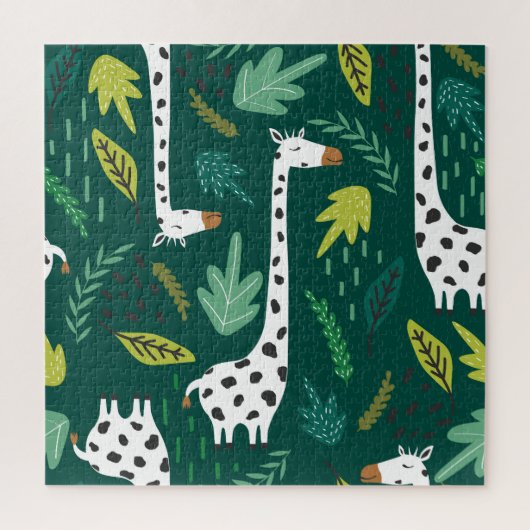 Farbenfrohe Giraffen: Dekoratives Tiermuster. Puzzle (Vertikal)