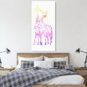 Farbenfrohe Giraffen Grafik-ZeichnungCanvas drucke (Insitu (Schlafzimmer))