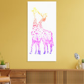 Farbenfrohe Giraffen Grafik-ZeichnungCanvas drucke (Insitu (Wohnzimmer))