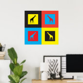 Farbenfrohe Giraffen Poster (Heimbüro)