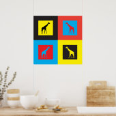 Farbenfrohe Giraffen Poster (Küche)