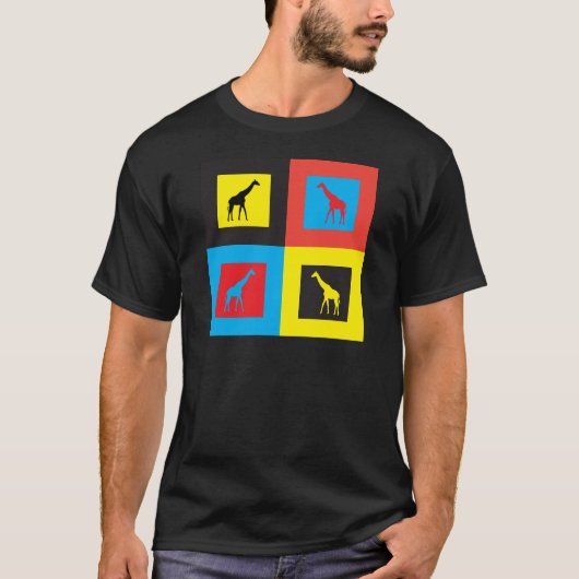 Farbenfrohe Giraffen T-Shirt (Vorderseite)