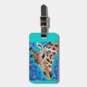 Farbenfrohe Giraffenmalerei Gepäckanhänger (Vorderseite vertikal)