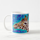 Farbenfrohe Giraffenmalerei Kaffeetasse (Links)