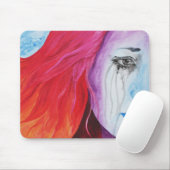Farbenfrohe Girl Cry surreale Emotion Kunst Mousepad (Mit Mouse)