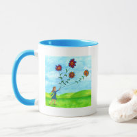Farbenfrohe Girl mit Blume Kites