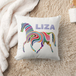 Farbenfrohe Girl Personalisiert Fantasy Horse Kissen