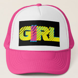 farbenfrohe GIRL-Schrift Truckerkappe
