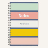 Farbenfrohe Girlpastel Mit Monogramm Hinweise zur Notizblock (Vorderseite)