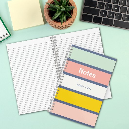 Farbenfrohe Girlpastel Mit Monogramm Hinweise zur  Notizblock